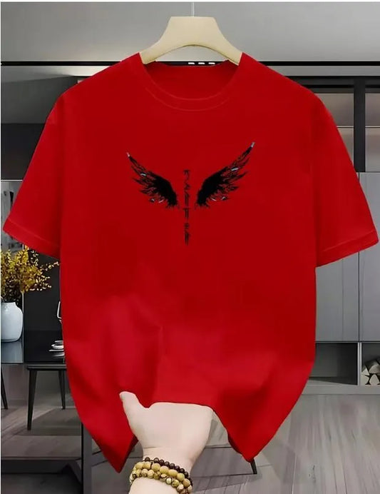 Men's Blue Printed Wings Dri Fit T-Shirt Round Neck Small to X-Large